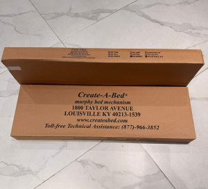 Thùng hàng Create-A-Bed murphy bed mechanism, đánh dấu UB QUEEN và ADJUSTABLE KIT